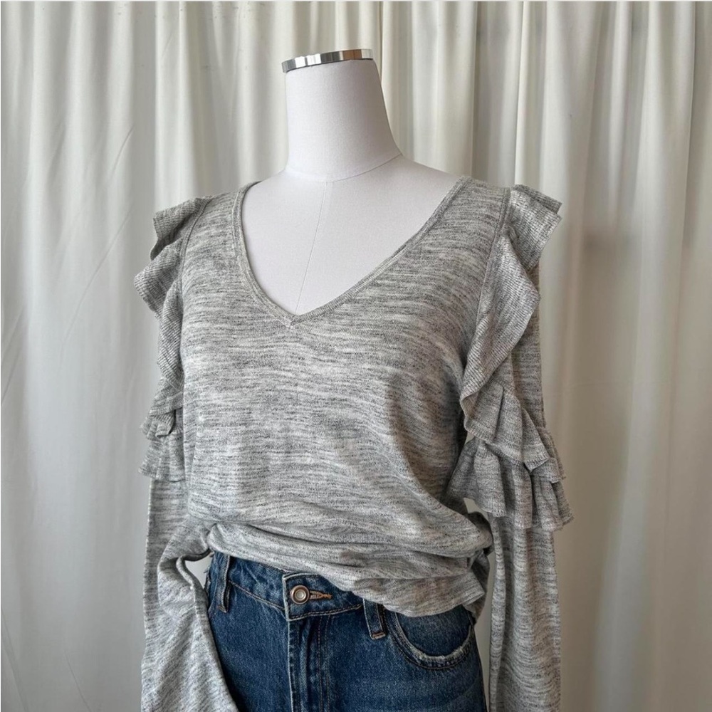 LILLY PULITZER FRESCA RUFFLE SHOULDER SWEATER size large. - Picture 6 of 8